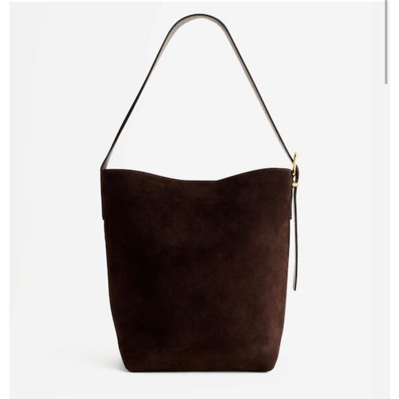 Madewell Handbags - Madewell The Essential Brown Suede Bucket Tote Bag (New)
